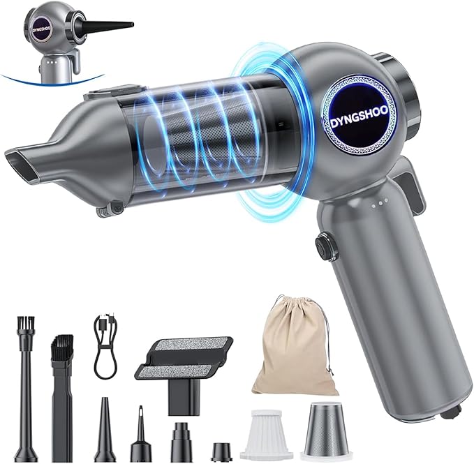 Handheld Car Vacuum Portable Cordless（Equipped with a one-Touch Window Breaker and Seatbelt Cutter ） Car Vacuum Cleaner with 