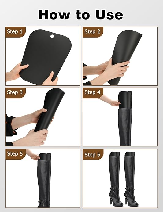 Mellbree Boot Shapers for Tall Boots, 12 Piece (6 Pairs) Boot Stand Up Inserts 14 Inches Boot Shaper Form Inserts for Men and