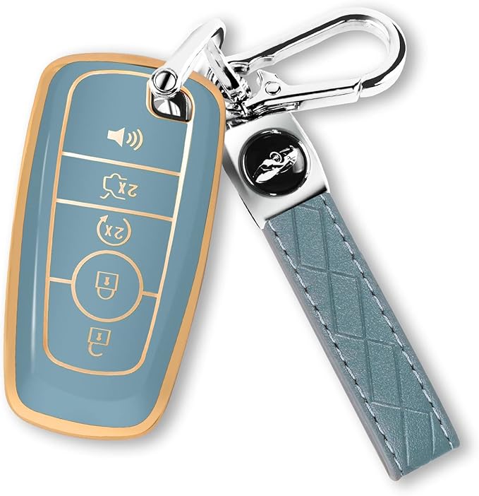 For Ford Key Fob Cover with Keychain, Soft TPU Key Case Shell Full Protection for Ford Explorer Fusion Escape Edge Expedition