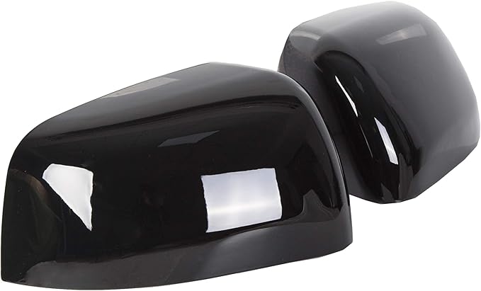 ALMULOO Pair Mirror Covers Compatible with 2011-2020 Jeep Grand Cherokee/Dodge Durango Top Half Side Door Rearview Mirror Cap Glossy Black Trim 2Pcs