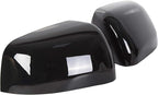 ALMULOO Pair Mirror Covers Compatible with 2011-2020 Jeep Grand Cherokee/Dodge Durango Top Half Side Door Rearview Mirror Cap Glossy Black Trim 2Pcs