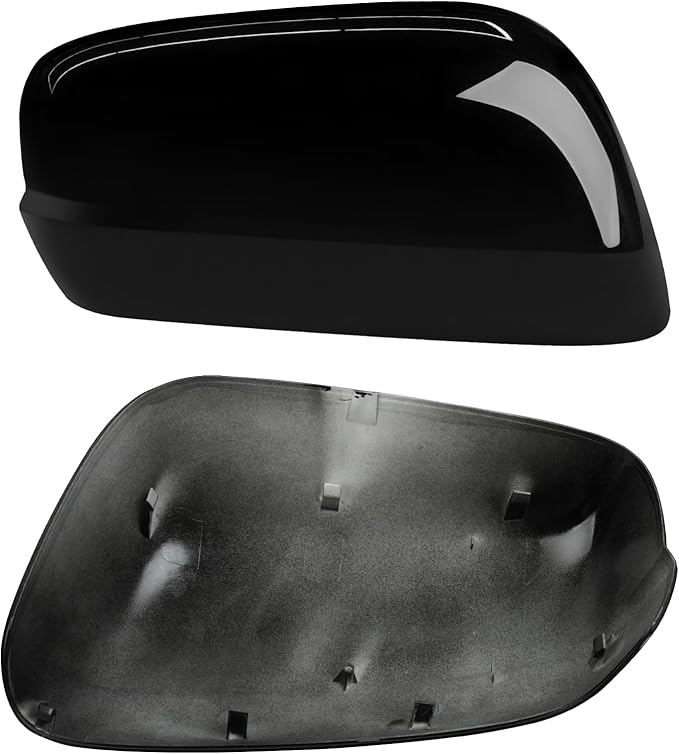 OWITAI Compatible with Honda Fit/Jazz Right Passenger Side Mirror Cap Cover 2009 2010 2011 2012 2013, Glossy Black Door Rearview Mirror Cover Replacement Without Turn Signal Light for Fit/Jazz
