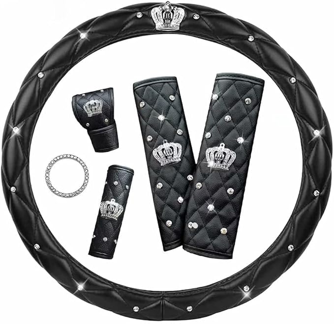 Car Steering Wheel Cover with Durable PU Leather, Universal 20 inch Fit for Car Truck SUV, Breathable Anti Slip Auto Steering Wheel Covers for Men and Women