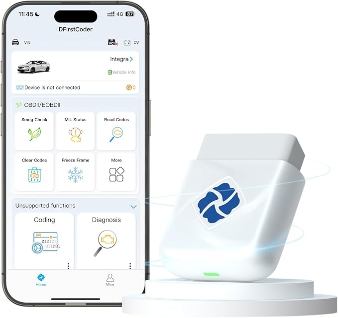 DFirst 201BTFD All System Diagnostic Tool Oil Reset One-Click ECU Coding Disable Auto Start Stop OBD2 Scanner (iOS/Android,A Vin