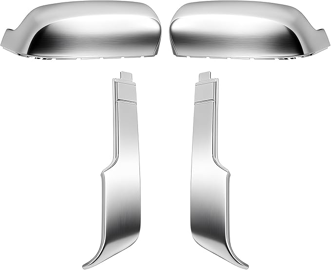 Chrome Side Mirror Cover Cap Trims Compatible with Silverado Sierra 2500 3500 HD 2020-2023 Top&Side Door Exterior Rearview Mirror Cap Rearview Mirror Housing