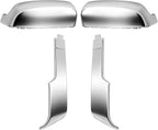 Chrome Side Mirror Cover Cap Trims Compatible with Silverado Sierra 2500 3500 HD 2020-2023 Top&Side Door Exterior Rearview Mirror Cap Rearview Mirror Housing