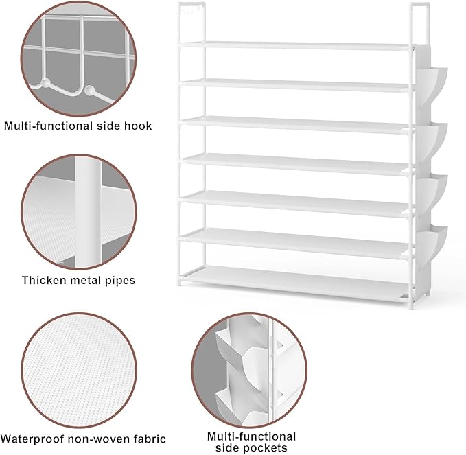 OYREL Shoe Rack 7 Tier Shoe Organizer Shoe Storage 28-35Pairs Shoe Rack for Closet Shoe Rack Organizer Entryway Shoe Holder S