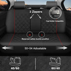 CAROMOP Luxury PU Leather Car Seat Covers Full Set-Waterproof Seat Protectors with Split Bench Seat Covers for Cars-Universal