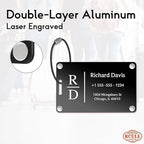 Luggage Tags for Suitcases 4 Pack: Personalized Luggage Tags for Backpacks & Bags Tags with Coustomizable Texts (Black)