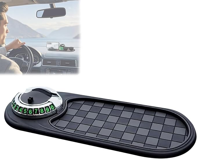Multifunction Car Anti-Slip Mat, Multifunction 4-in-1 Car Mobile Phone Anti-Slip Mat, 360 Rotatable Anti Skid Car Dashboard P