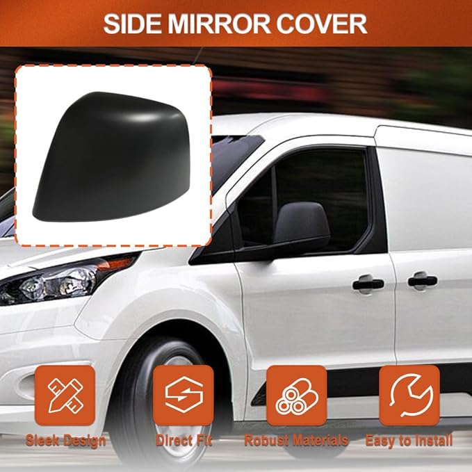 Rearview Mirror Cover, Car Rearview Side Mirror Caps, Compatible with Ford Transit Connect 2014-2018, 1 pc (Left)