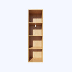 4 Cube Storage Organizer,Wooden 4-Tier Open Shelf Bookshelf,Versatile Storage Cubes for Living Room，Bedroom,Home Office (Oak,