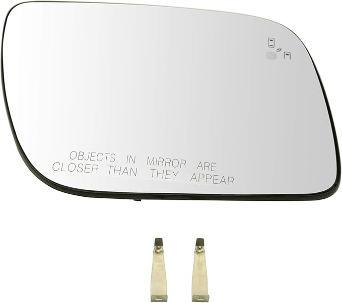 TRQ Passenger Side Mirror Glass Heated Compatible with 2011-2015 Ford Explorer 2013-2017 Police Interceptor Utility with Blin