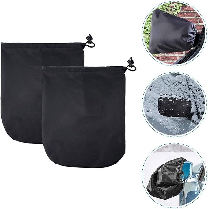 2pcs Oxford Cloth Rearview Mirror Cover Snowproof Windproof Car Mirror Coat