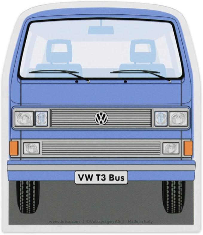 BRISA VW Collection - Volkswagen Polycarbonate Ice Scraper Windshield Scraper Snow Remover Winter Car Accessory in T3 Bus Vanagon Design (Front/Blue)