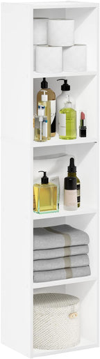 Furinno PASIR Book Shelf, 5-Tier Modern Bookshelf, Open Shelves Bookcase 9 x 12 x 52, Easy Assembly, for Living Room, Bedroom