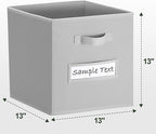 artsdi Fabric storage cubes (8 Pack) 13 Inch Cube Storage Bin, cube organizer bins with 8 Labels Window Cards & a Pen, Foldab