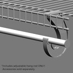 ClosetMaid 2050 Super Slide Adjustable Hanging Closet Rod, 2' x 4', White