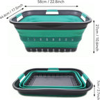 SAMMART 42L (11 gallon) Collapsible Plastic Laundry Basket - Foldable Pop Up Storage Container/Organizer - Space Saving Hampe