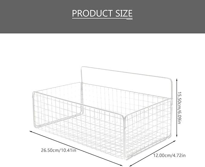 PRETYZOOM Wire Hanging Wall Basket, Wire Metal Organizing Baskets for Kitchen, Bathroom, Space-Saving Wall Mount Organizer (1