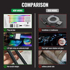 Acrylic Car Led Lights Interior with APP,Universal RGB Acrylic Ambient Lighting Car Kit,175 inch Neon Flexible Fiber Optic Led Strip Music Sync Lights for Car,6 in 1 USB Power Dashboard Decorations