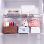 Hershii Expandable Closet Tension Shelf Rod Adjustable Storage Rack Heavy Duty DIY Organizer Divider for Wardrobe Cupboard Ki