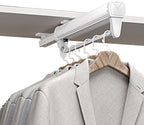 Adjustable Pull Out Hanger Rail Rod - Pull Out Clothes Rail,Extendable Closet Rod for Pants Clothing Storage,Wardrobe Adjusta