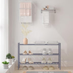 RONGJlA 2 Tier Bamboo Shoe Rack for Closet Free Standing Wood Shoe Shelf Storage Organizer for Entryway Small Space Stackable