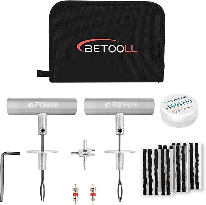 Tire Repair Kit, 24 Pcs Professional Heavy Duty Universal Emergency Flat Tire Repair Kit to Fix Punctures, for car Motorcycle