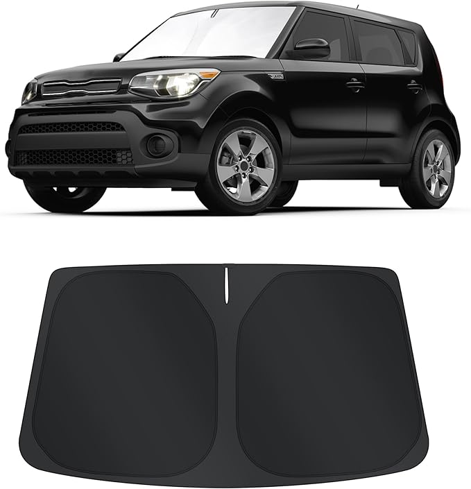 TINGLU Sun Shade for Kia Soul Base 2014-2019 Accessories Windshield Sun Shade Window Shade UV Rays Protection Sun Visor Cover with Steering Wheel Sunshade Storage Bag
