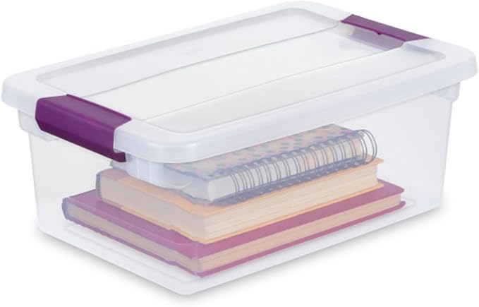 Sterilite 48-Pack 15 Quart ClearView Latch Box, Stackable Organizer Bins with Latching Lids - Clear Plastic Organization Cont