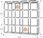 Portable Closet for Hanging Clothes, 67 Inch Wide Portable Wardrobe Closet with Cover, 4 Hanging Rod, Storage Shelves and Sid