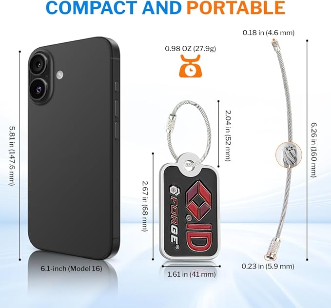 Forge Smart Lost and Found Luggage Tags, Global Luggage Tracking Tag, WorldTracer Compatible, Travel Sentry Powered Baggage I