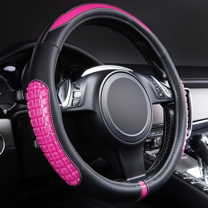 Flying Banner car Steering Wheel Cover Gel Massage Velvet Cool Warm Universal Size 15 inches SUV Truck Anti Slip Odorless Sum
