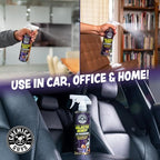 Chemical Guys Galactic Scent Air Freshener and Odor Eliminator, 16 fl oz with 3 Pack of Hanging Air Fresheners (Great for Car