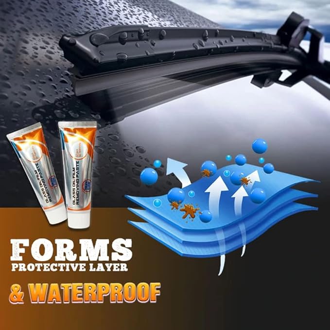 50g Glass Oil Film Removing Paste, Automotive Windshield Cleaner, Car Window Glass Stripper, Water Spot & Stain Remover, Hydr