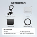 NEEWER Magnetic Phone Holder for Car, Dual Sided Magnet Cell Phone Mount Compatible with MagSafe iPhone, Car Stand Accessories for Dash Windshield Navigation Glass Gym Video Recording, PA118