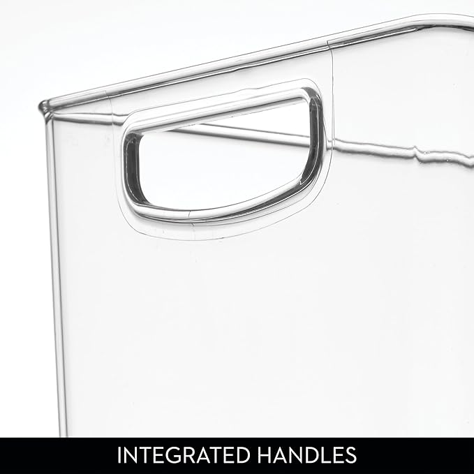 iDesign Plastic Storage Bin with Handles for Household Storage - Set of 4 - Clear - Made in USA