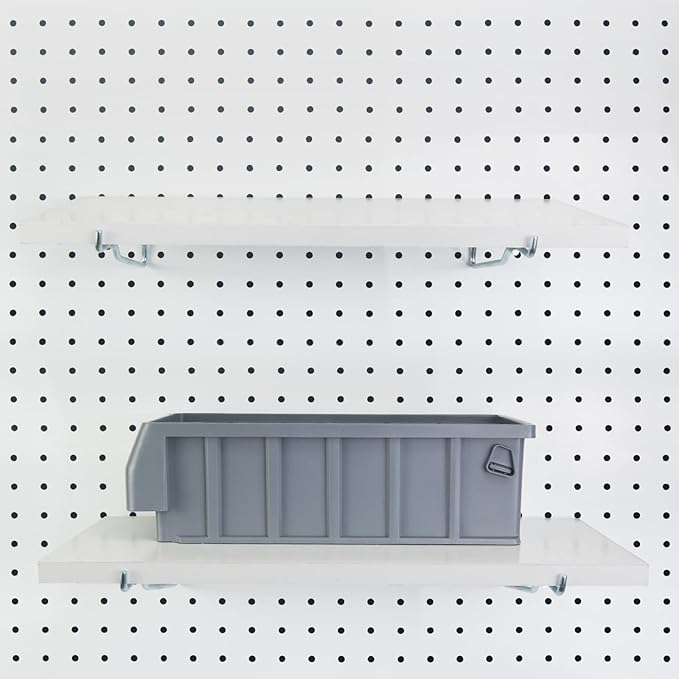 Pegboard Shelf Hooks, 8PACK Metal Utility Hook Set, 1/4 inch Peg Board Organizer Accessories, Shelves and Baskets Brackets, D
