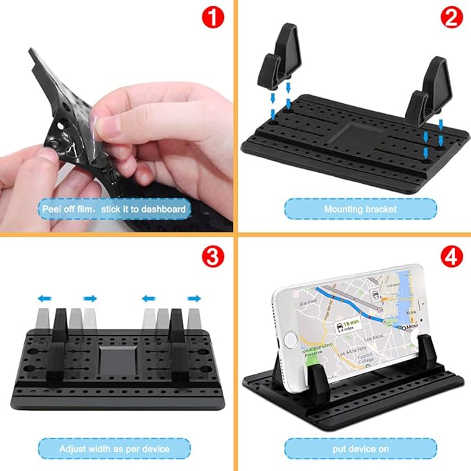 FineGood Phone Holder for Car with Air Vent Brush, Universal Silicone Car Cellphone Mount Antislip Vehicle Mobile Phone GPS M