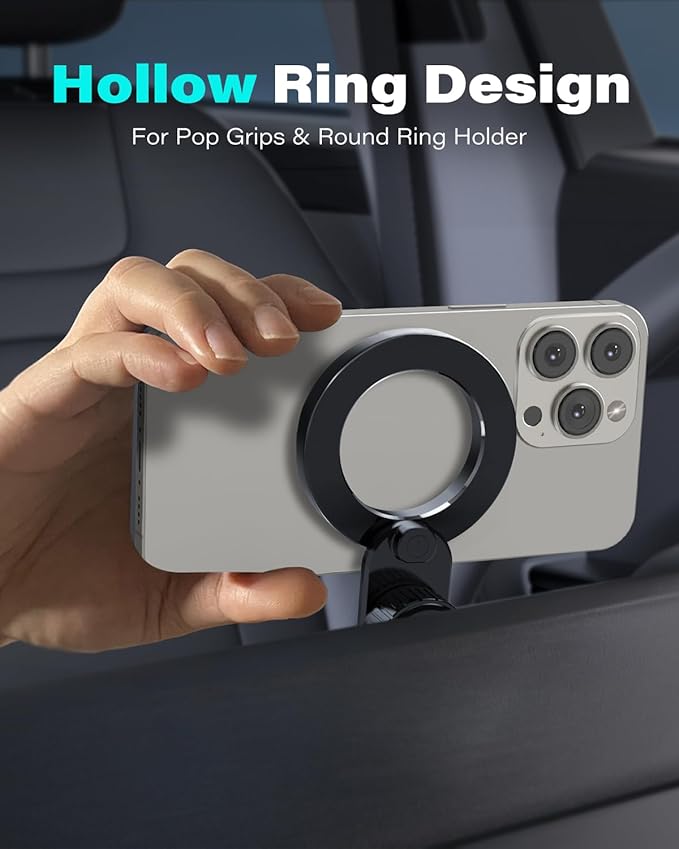 1Zero for Magsafe CD Phone Holder for Car [17 Strong Magnets] Magnetic CD Player Phone Mount, Hollow Socket CD Slot Phone Mount for iPhone 17 16 15 14 13 12 Series Pop Grip Ring Holder Magsafe Case