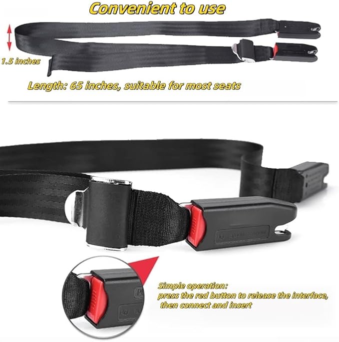 Strap Pads Compatible with 1 Pcs Universal ISOFIX Kids Seat Car Fixing Straps Covers with Latch Interface Accessory Cover Set (Black)