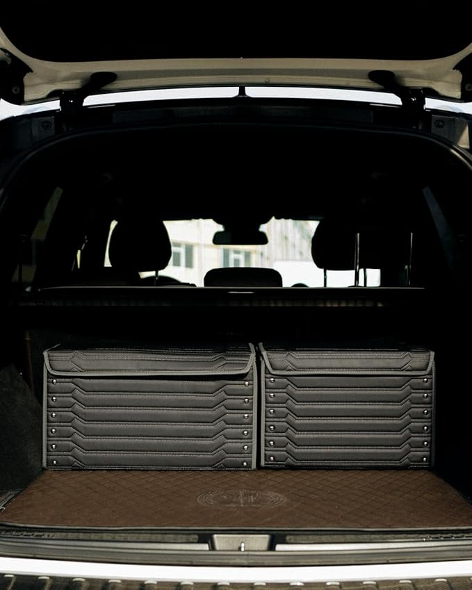 Owleys Car Caddy Organizer Set - 17.7" + 21.6" SUV Trunk Organizer Bundle For Road Trips, Groceries & Tools - Foldable