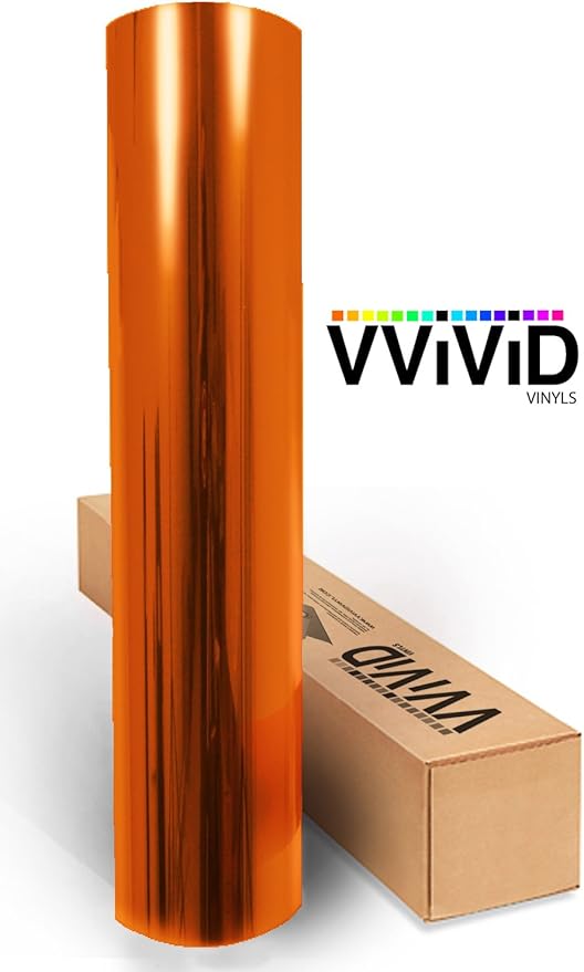 VViViD Transparent Colorful Vinyl Window Tinting Sheets (10ft x 4.9ft, Orange)