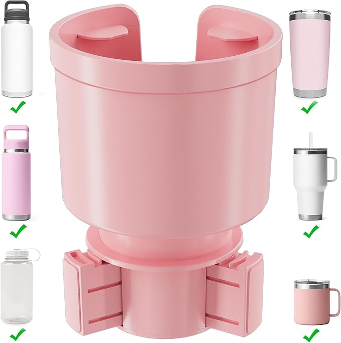 Upgraded Car Cup Holder Expander Adapter with Offset Adjustable Base, Compatible with Yeti 14/24/36/46oz Ramblers, Hydro Flas