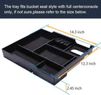 JDMCAR Compatible with Toyota Tundra Accessories 2014-2021 Center Console Organizer, Insert ABS Black Materials Tray, Armrest Secondary Storage Box - Full Tray
