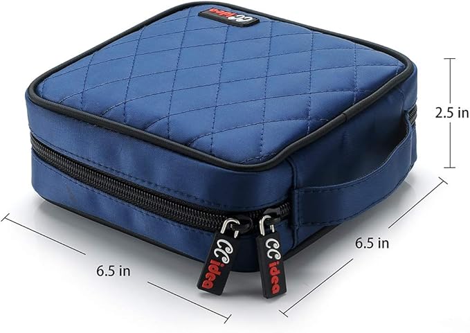 CCidea 40 Capacity CD/DVD Case Holder Portable Disc Wallet Storage Binder Nylon Cd Bag (Blue)