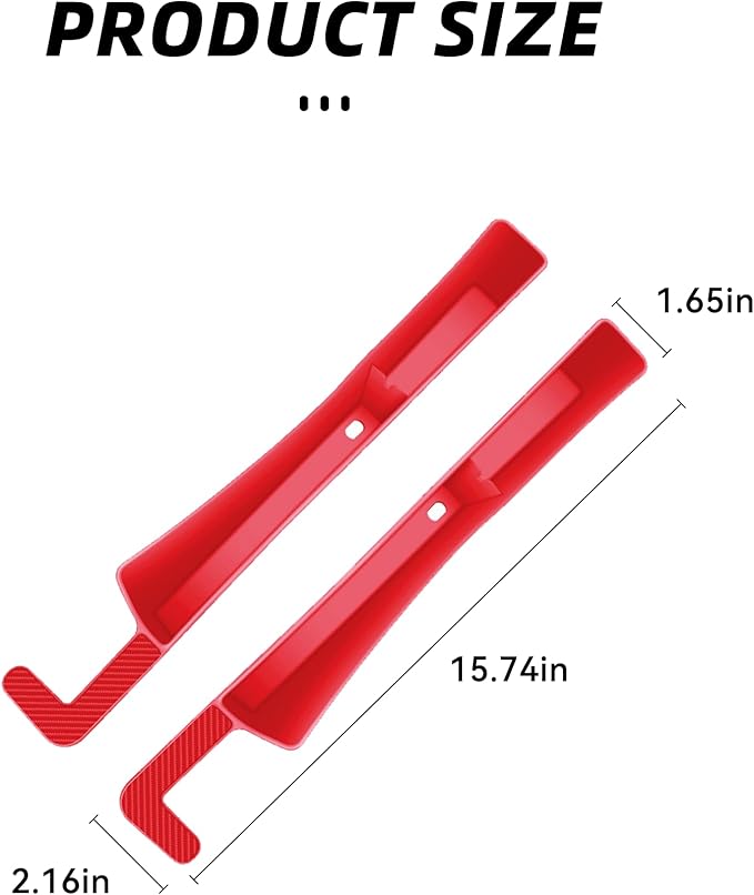 2PCS Car Seat Gap Filler, Anti-Drop Vehicle Console Crevice Blocker with 2 Storage Areas, Seat Side Seam Organizer Plug from Droping, Universal Automotive Interior Accessories(Red)
