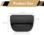 Car Seat Gap Filler Organizer, Waterproof Anti-Slip Leather Front Seat Side Storage Bag for Phones, Keys, Glasses, Cards, Universal for Most Cars (Black)