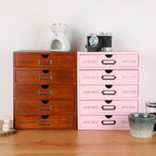 Wooden Storage Box with 5 Drawers Apothecary Drawers Vintage Wooden Drawers Wood Desktop Organizer with Drawers Countertop Dr